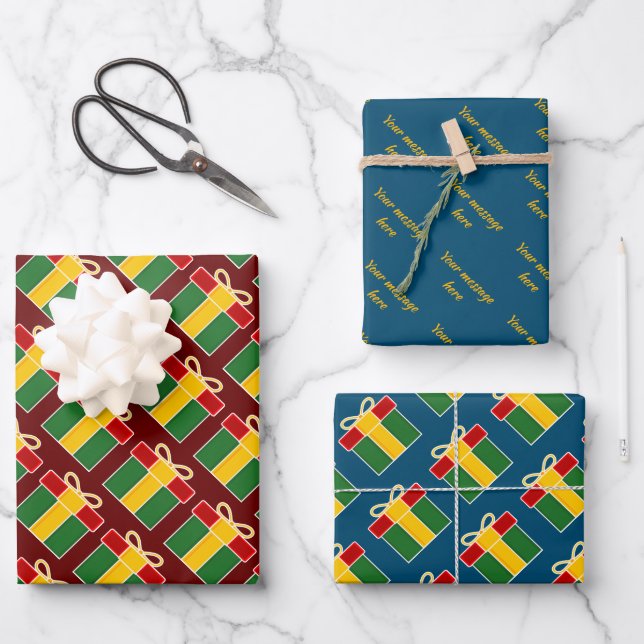 Secret Santa Überraschung Weihnachtsgeschenk Geschenkpapier Set (Vorderseite)