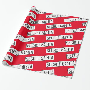 Secret Santa Weihnachtsfeiertag Vintag Sign Red Geschenkpapier