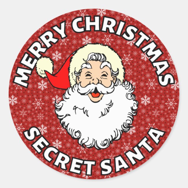 Secret Santa Weihnachtskleber Runder Aufkleber (Vorderseite)