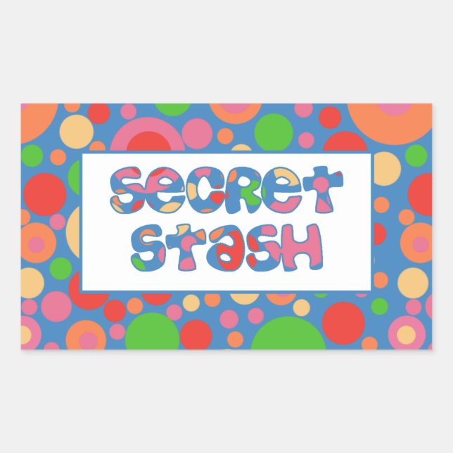 Secret Stash Labels, Bright and Bubbly Pattern Rechteckiger Aufkleber (Vorderseite)