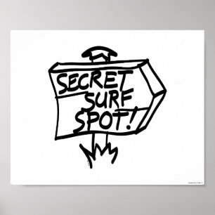 Secret Surf Spot Sign Poster