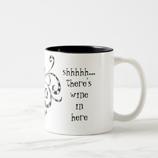 Secret Wine Funny Mug Zweifarbige Tasse (Rechts)