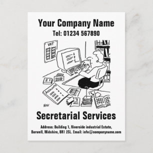 Secretariatsdienst Cartoon-Design zur Personalisie Postkarte