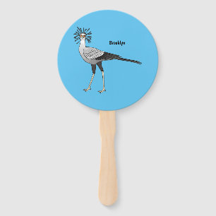 Secretary bird cartoon illustration fächer
