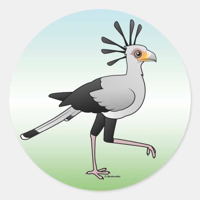 Secretary Bird Runder Aufkleber (Vorderseite)