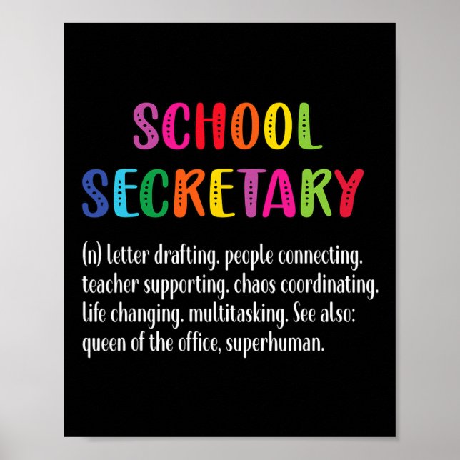 Secretary Definition School Secretary Squad Poster (Vorne)