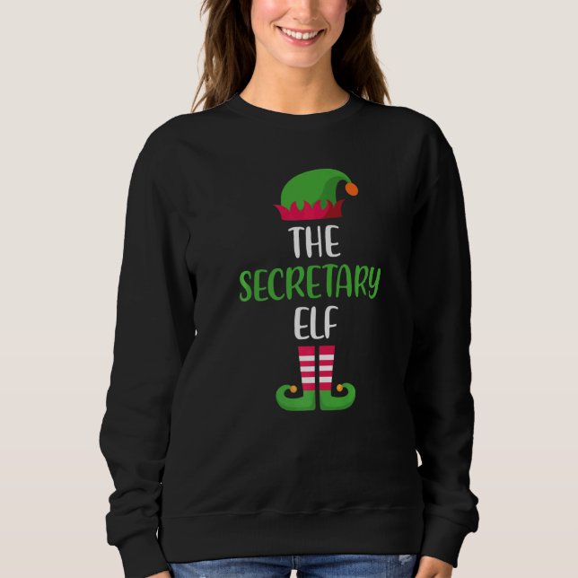 Secretary Elf Family Matching Group Christmas Paja Sweatshirt (Vorderseite)