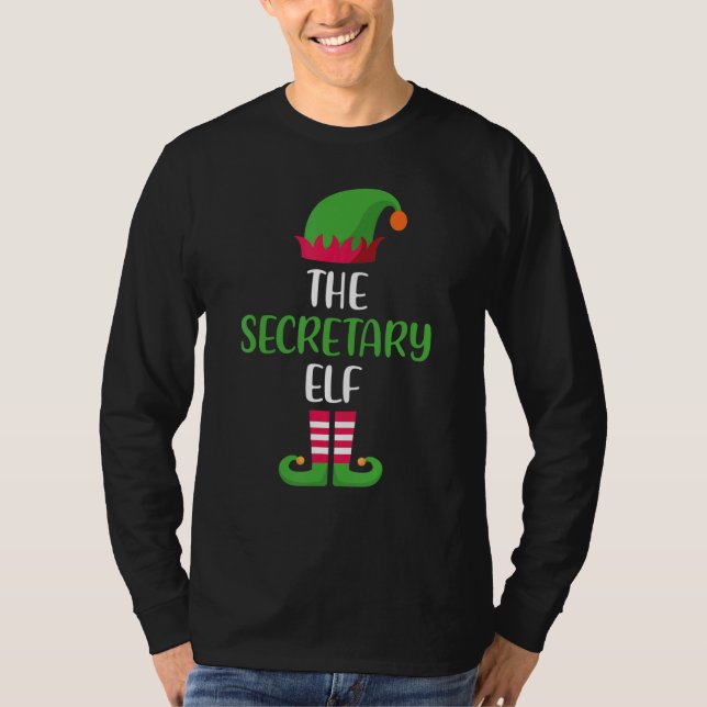 Secretary Elf Family Matching Group Christmas Paja T-Shirt (Vorderseite)