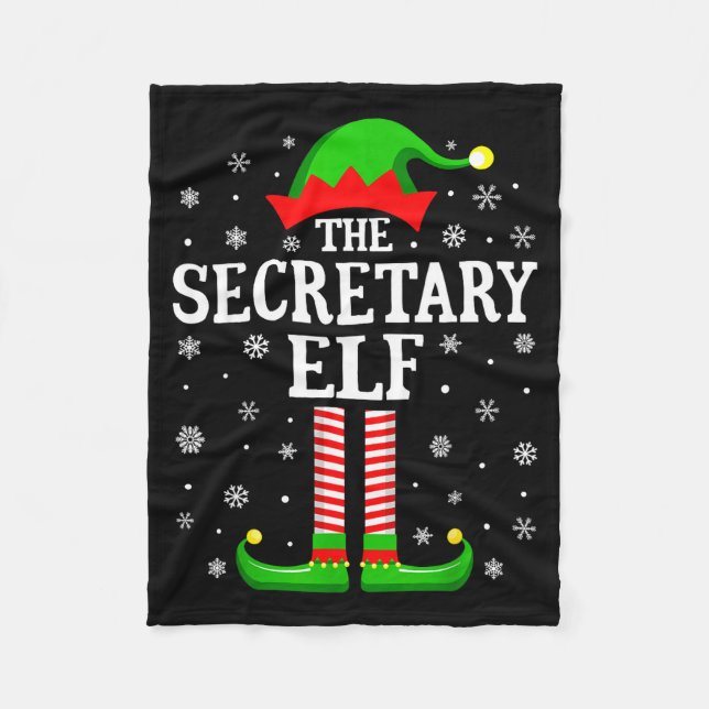 Secretary Elf Funny Christmas Family Matching  Fleecedecke (Vorderseite)