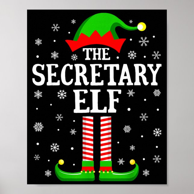 Secretary Elf Funny Christmas Family Matching  Poster (Vorne)