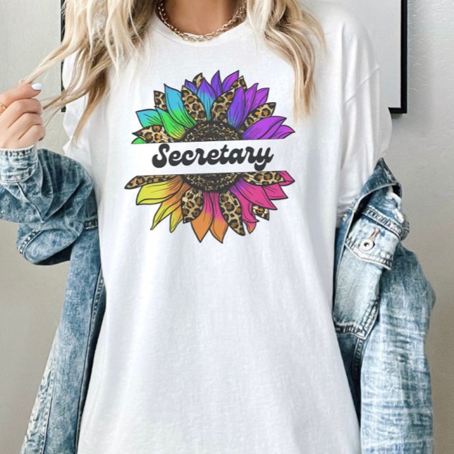 Secretary Profession Rainbow Sunflower T-Shirt (Secretary Profession Rainbow Sunflower T-Shirt
)