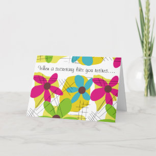 Secretary Rerement Card Floral Design Karte