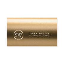 Security Consultant Gold Monogram Business Card