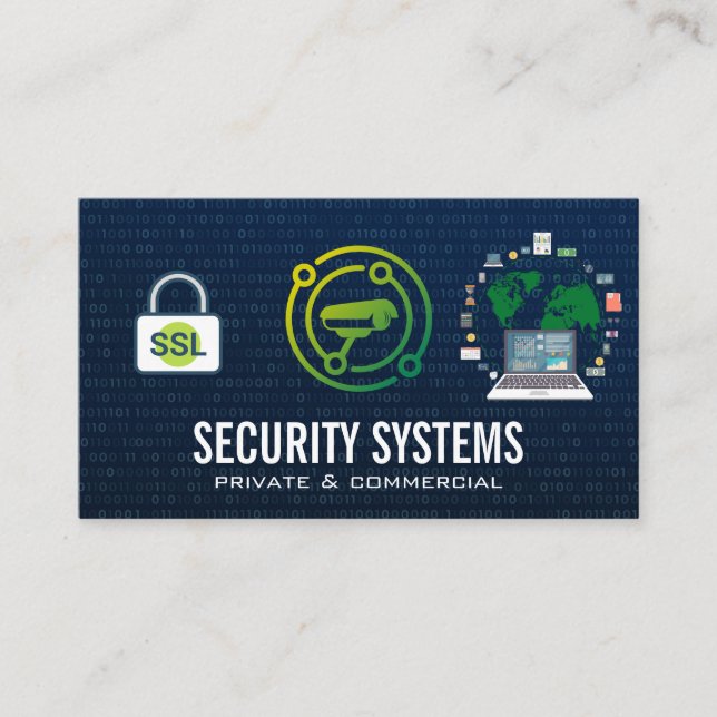 Security Cyber Tech Business Card Visitenkarte (Vorderseite)