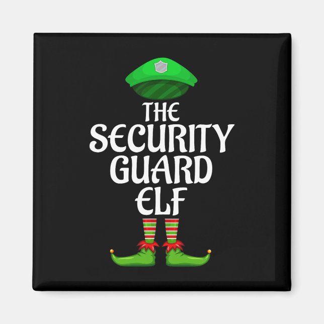 Security Guard Elf Matching Family Group Christmas Magnet (Vorne)