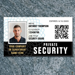 Security Guard ID Foto Name QR Black Tag Abzeichen Namenschild