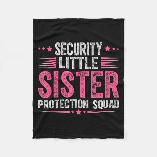 Security Little Sister Protection Squad Funny Boys Fleecedecke (Vorderseite)