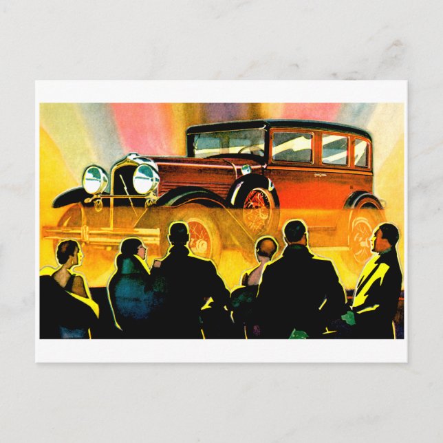 Sedan Touring Car ~ Vintages Auto Postkarte (Vorderseite)
