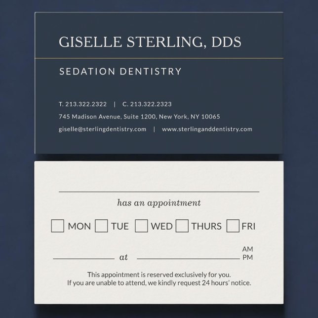 Sedation Dentistry Office Appointment Reminder Visitenkarte (Von Creator hochgeladen)