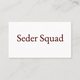 Seder Squad Card, Passover Card, Jewish Holiday  Visitenkarte
