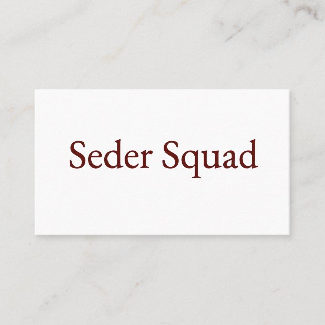 Seder Squad Card, Passover Card, Jewish Holiday  Visitenkarte (Vorderseite)