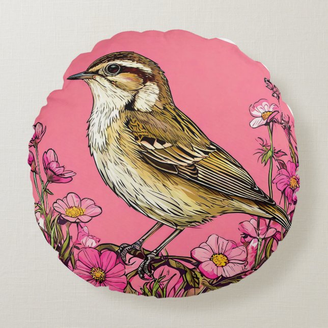 Sedge-Warbird Rundes Kissen (Vorderseite)