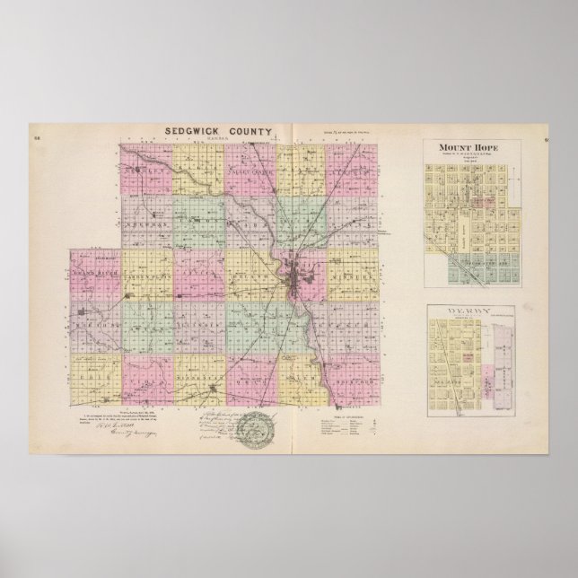 Sedgwick Landkreis, Mount Hope und Derby, Kansas Poster (Vorne)