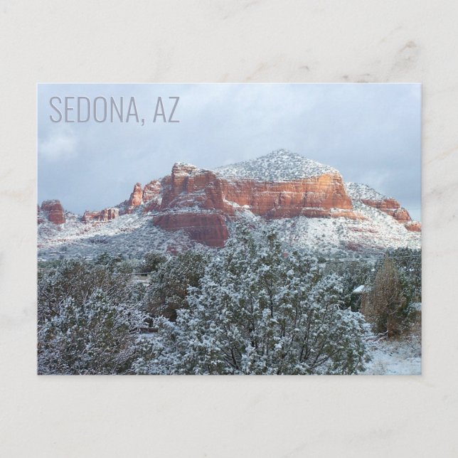 Sedona Arizona Bedeckt im Schnee Winter Postkarte (Vorderseite)