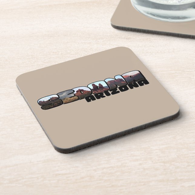 Sedona Arizona Big Letter - Bergblick Getränkeuntersetzer (Linke Seite)