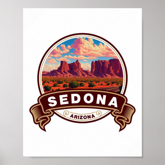 Sedona Arizona Colorful Travel Abzeichen Poster (Vorne)