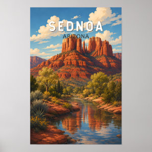 Sedona Arizona Illustration Reise Kunst Vintage Poster