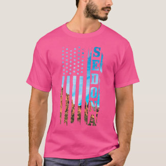 Sedona Arizona Patriotic American Flag Vintag Nat T-Shirt