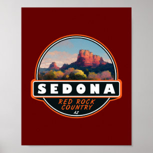 Sedona Arizona Red Rock Country Wasserfarben-Emble Poster
