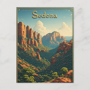 Sedona Arizona Red Rocks Sonnenuntergang Landschaf Postkarte