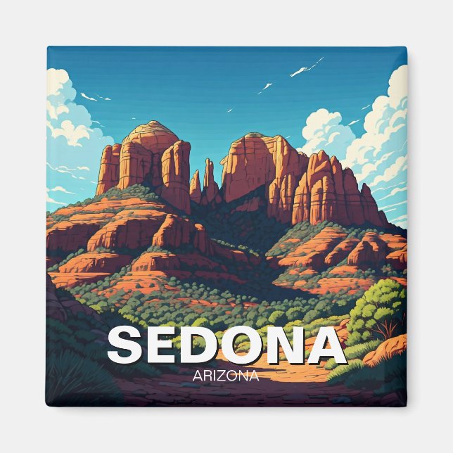 Sedona Arizona Reisen Rote Felsen Magnet (Vorne)