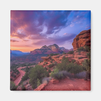Sedona Arizona Rote Felsen Natur Schöner Sonnenunt Magnet