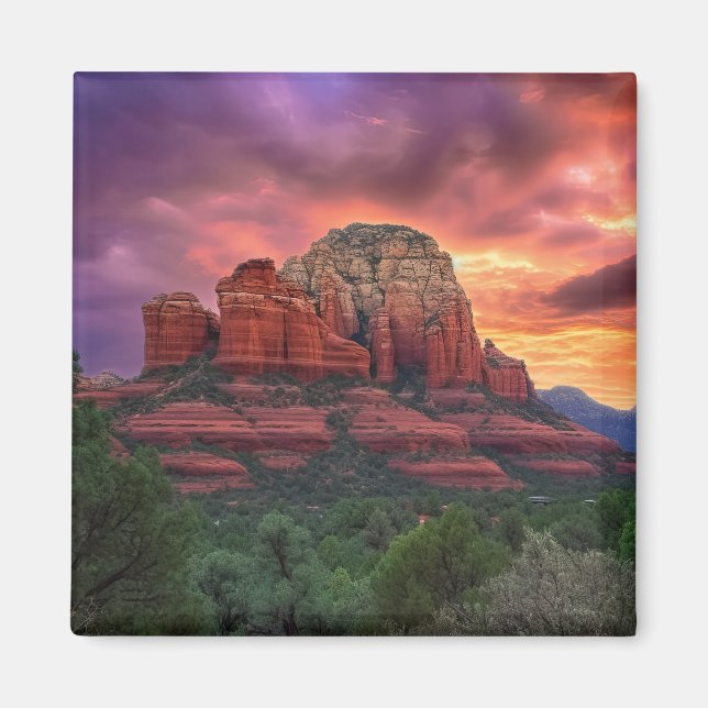 Sedona Arizona Rote Felsen Natur Schöner Sonnenunt Magnet (Vorne)