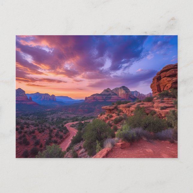 Sedona Arizona Rote Felsen Natur Schöner Sonnenunt Postkarte (Vorderseite)
