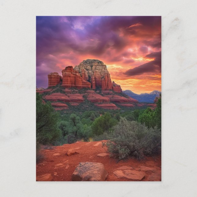 Sedona Arizona Rote Felsen Natur Schöner Sonnenunt Postkarte (Vorderseite)
