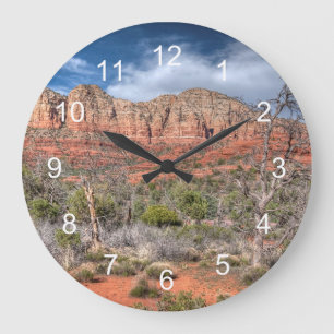 Sedona Arizona rote Felsenlandschaft Große Wanduhr