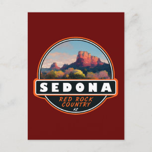 Sedona Arizona Roter Felsen Wasserfarbenemblem Postkarte