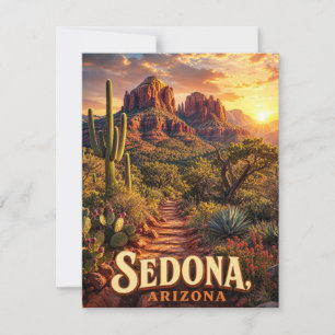 Sedona Arizona Sonnenuntergang Rote Felsen Wüsten Ankündigung
