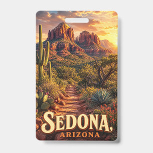 Sedona Arizona Sonnenuntergang Rote Felsen Wüsten Ausweis