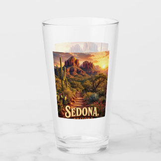 Sedona Arizona Sonnenuntergang Rote Felsen Wüsten Glas