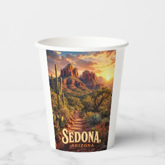 Sedona Arizona Sonnenuntergang Rote Felsen Wüsten Pappbecher