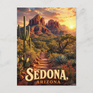 Sedona Arizona Sonnenuntergang Rote Felsen Wüsten Postkarte