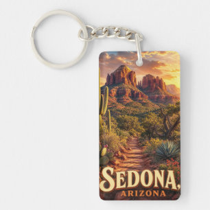 Sedona Arizona Sonnenuntergang Rote Felsen Wüsten Schlüsselanhänger