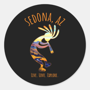 Sedona Arizona Usa Dancing Kokopelli Southwest Des Runder Aufkleber