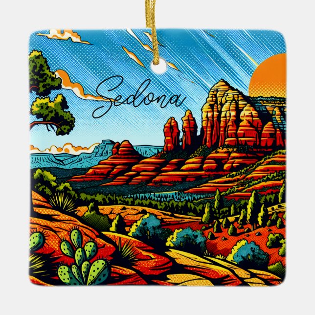 Sedona, Arizona Weihnachten Keramikornament (Vorderseite)