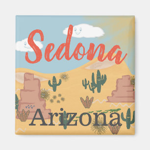 Sedona Arizona Wüsten-Illustration Magnet
